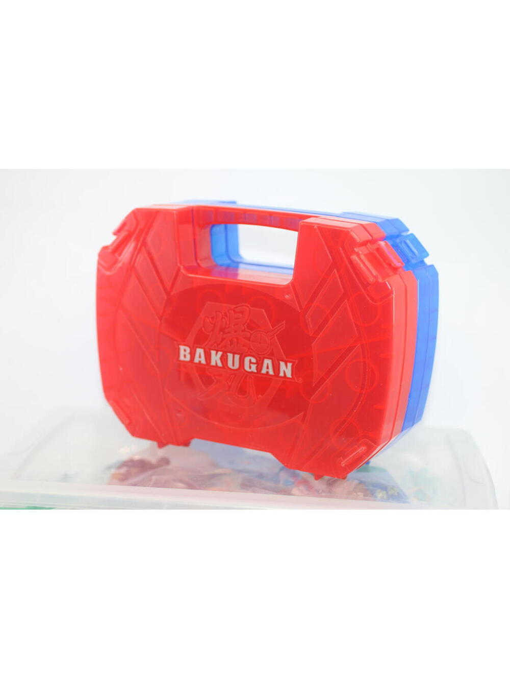 Bakugan Red and Blue Plastic Carrying Case double sided cliped together
